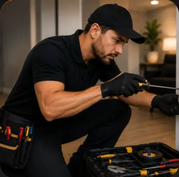 Eletricista realizando reparos gerais